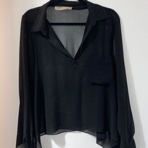 Sheer Black Free People Top